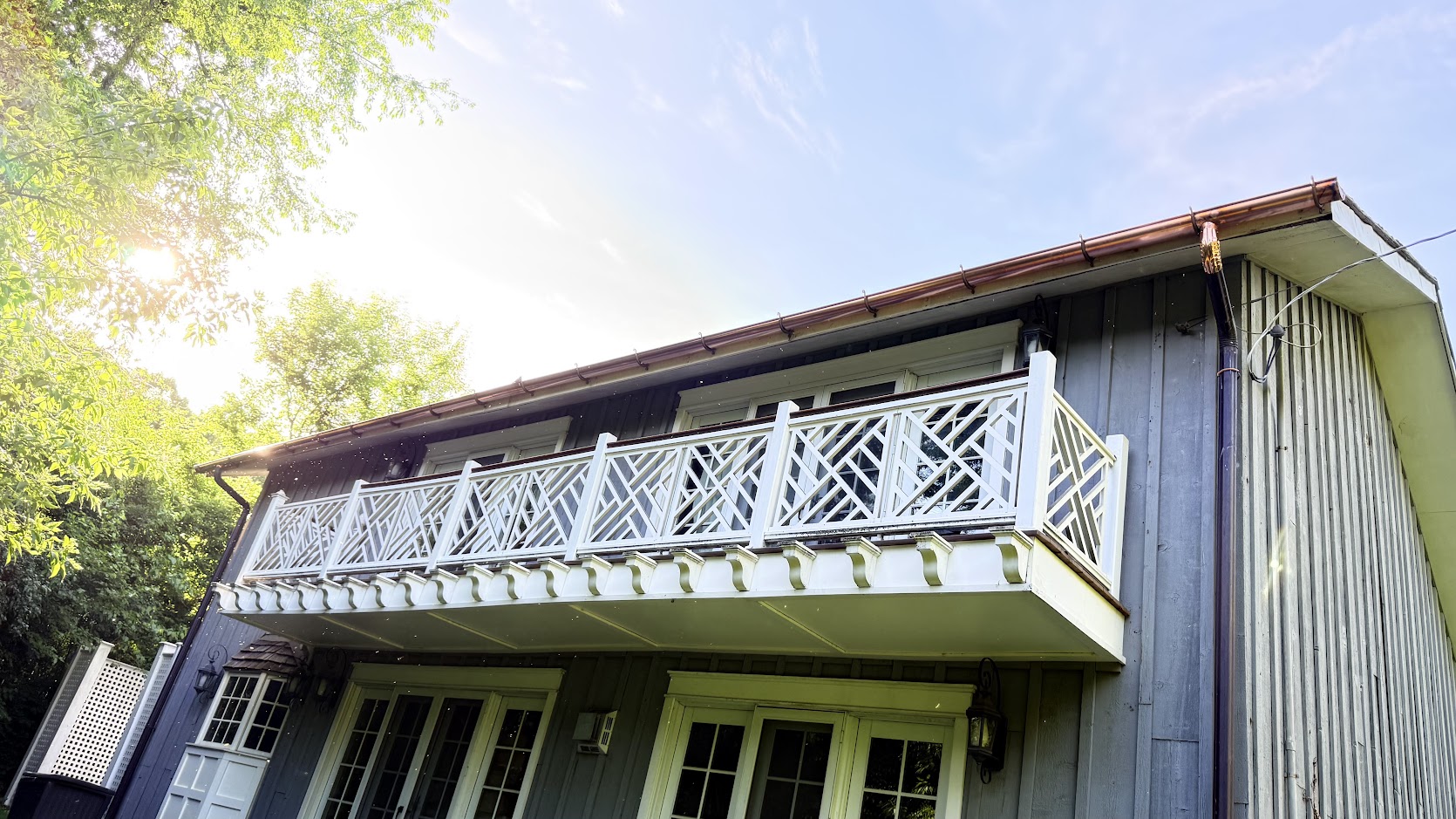 Copper gutter cleaning in Chicago for clogged gutters and downspouts